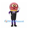 Microphone Mascot Costume with Pink Head and Purple Sleeves