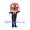 Microphone Mascot Costume with Pink Head and Purple Sleeves