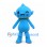 Water Drop Mascot Costume in Blue with Green Scarf