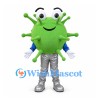 Germ Mascot Costume in Green with Silver Trousers