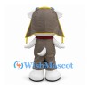 Dog Mascot Costume in White with Aviator Helmet and Red Scarf