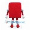 Rectangle Mascot Costume in Red with Silver Joints