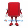Rectangle Mascot Costume in Red with Silver Joints