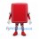 Rectangle Mascot Costume in Red with Silver Joints