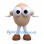 Egg Mascot Costume in Beige with Large White Eyes