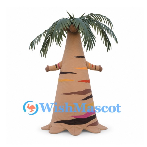 Palm Tree Mascot Costume with Brown Trunk and Green Fronds