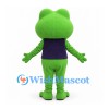 Frog Mascot Costume in Green with Purple Vest