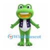 Frog Mascot Costume in Green with Purple Vest