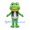 Frog Mascot Costume in Green with Purple Vest