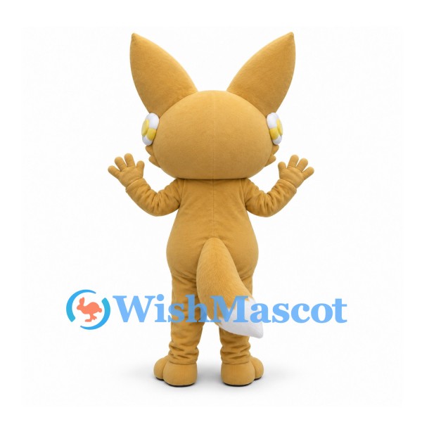 Fennec Fox Mascot Costume in Tan with Large Ears
