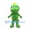 Dinosaur Mascot Costume in Green with Small Yellow Crest