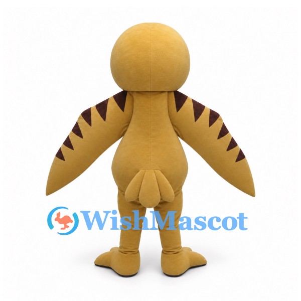 Bird Mascot Costume in Tan with Brown Wing Stripes