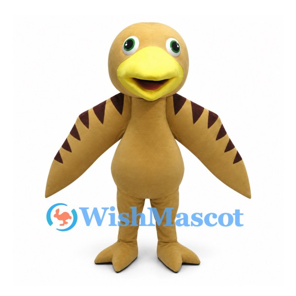 Bird Mascot Costume in Tan with Brown Wing Stripes