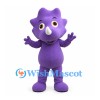 Triceratops Mascot Costume in Purple with White Horns