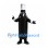 Bottle Mascot Costume in Black with Silver Cap and Bow Tie