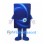 Rectangle Mascot Costume in Blue with Swirl Pattern