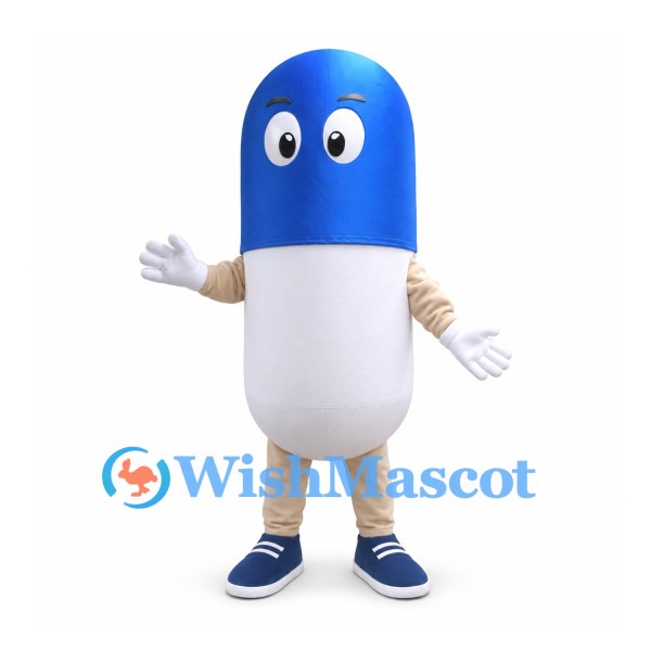 Capsule Mascot Costume in Blue and White