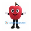 Apple Mascot Costume in Red with Brown Stem and Black Legs