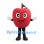 Apple Mascot Costume in Red with Brown Stem and Black Legs