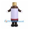 Medicine Bottle Mascot Costume in Brown with Gold Cap