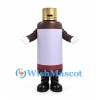 Medicine Bottle Mascot Costume in Brown with Gold Cap