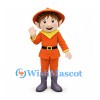Boy Mascot Costume with Orange Hat and Matching Outfit