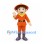 Boy Mascot Costume with Orange Hat and Matching Outfit