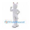 Cat Mascot Costume in White with Red Pendant