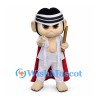 Warrior Mascot Costume with Striped Headband and Red Cape