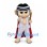 Warrior Mascot Costume with Striped Headband and Red Cape