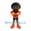 Bearded Man Mascot Costume with Red Shirt and Black Shorts