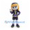 Girl Mascot Costume with Blonde Bob and Purple Uniform