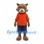 Raccoon Mascot Costume with Orange T-Shirt and Navy Shorts