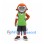 Monkey Mascot Costume with Green Sports Vest and Black Shorts