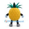 Pineapple Mascot Costume with Green Leaves and Toothy Grin