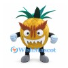 Pineapple Mascot Costume with Green Leaves and Toothy Grin