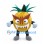 Pineapple Mascot Costume with Green Leaves and Toothy Grin