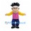 Man Mascot Costume with Black Spiky Hair and Pink Vest