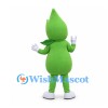 Leaf Mascot Costume in Green with Smiling Face