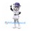 Raccoon Mascot Costume with White Baseball Dress and Purple Cap
