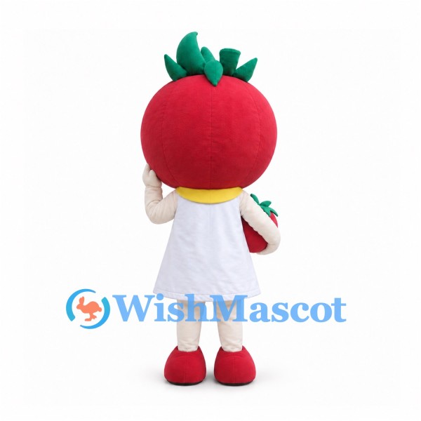 Strawberry Girl Mascot Costume with White Dress