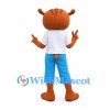 Deer Mascot Costume with White T-Shirt and Blue Trousers