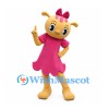 Deer Mascot Costume with Pink Bow and Dress