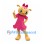 Deer Mascot Costume with Pink Bow and Dress