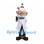 Scientist Mascot Costume with White Hair, Lab Coat and Gadget Hat