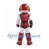 Robot Mascot Costume in Red and Silver with Helmet