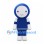 Robot Mascot Costume in Blue and White with Square Body