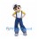 Boy Mascot Costume with White Cap and Blue Overalls