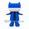 Pig Mascot Costume in Blue with White Snout and Black Vest