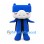 Pig Mascot Costume in Blue with White Snout and Black Vest